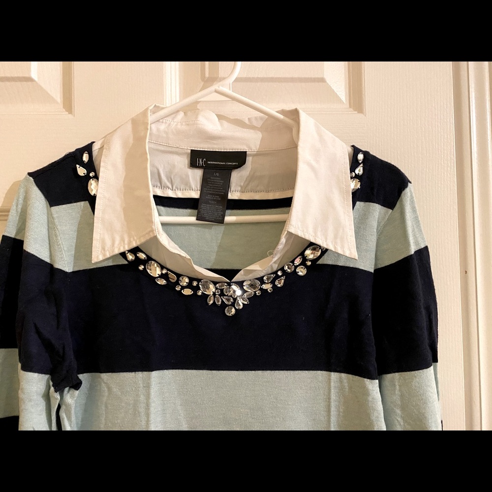 INC shirt-like sweater L